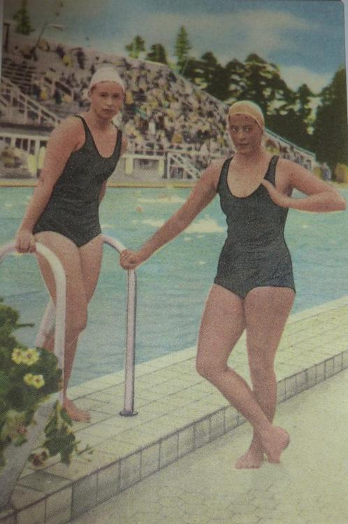 40 SPORTEN 24 Zwemsters Ragnhild Hveger en Grethe Anderse, Verzamelen, Sportartikelen en Voetbal, Zo goed als nieuw, Poster, Plaatje of Sticker