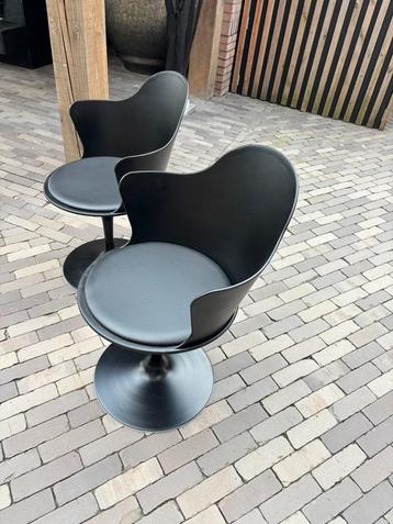 Draai fauteuils, eetkamer, zwart, tulp model beschikbaar voor biedingen