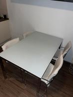 Tafel met stoelen, Huis en Inrichting, Tafels | Eettafels, Ophalen, Gebruikt, 100 tot 150 cm, 50 tot 100 cm