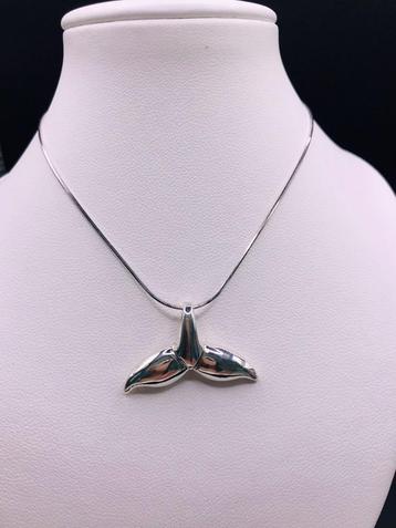 925 Sterling Zilveren Ketting met Walvis Hanger beschikbaar voor biedingen