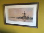Aquarel Marinus de Jongere - Molenlandschap, Antiek en Kunst, Kunst | Schilderijen | Klassiek, Ophalen of Verzenden