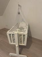 Baby wieg wit/beige met schommeldunctie zgan, Ophalen, Zo goed als nieuw, Wieg