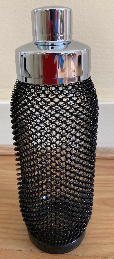 Cocktail shaker glas met zwart raster vintage, Antiek en Kunst, Antiek | Glas en Kristal, Ophalen of Verzenden