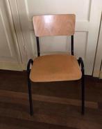 Mooie schoolstoel houten stoel vintage, Ophalen, Gebruikt, Hout, Eén
