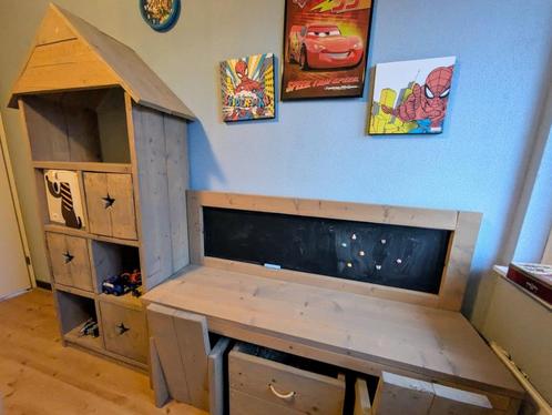 Unieke, op maat gemaakte steigerhouten kast met bureau, Antiek en Kunst, Antiek | Meubels | Kasten, Ophalen