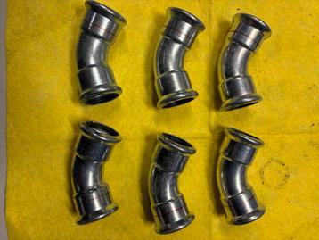 6x Viega perskoppeling 45 gr. 28mm staalverzonken beschikbaar voor biedingen