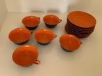 Mosa 6 kop en en schotel jaren 60 / 70 bruin / oranje, Antiek en Kunst, Antiek | Servies los, Ophalen of Verzenden