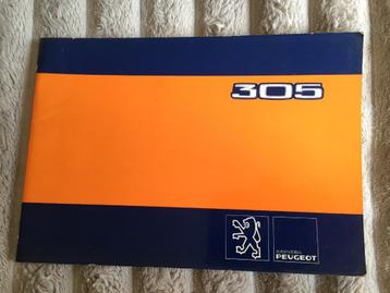 Instructieboekje Peugeot 305 beschikbaar voor biedingen