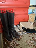 Bruine Leren laarzen massimo dutti 37, Hoge laarzen, Ophalen of Verzenden, Zo goed als nieuw, Bruin