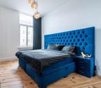 Design bed met opbergbox, Huis en Inrichting, Blauw, Tweepersoons, Ophalen of Verzenden, Zo goed als nieuw