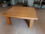 Massieve Eiken Salontafel met Bak, Ophalen, 50 tot 75 cm, Vierkant, Landelijk