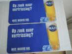 Twee barmatten van Maes bier, Verzamelen, Biermerken, Ophalen of Verzenden, Gebruikt, Overige typen, Overige merken