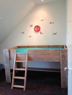 Robuuste hoogslaper steigerhout, Ophalen, Zo goed als nieuw, Hoogslaper