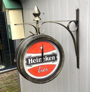 Te koop mancave brons kleurige Heineken cafe stations klok . beschikbaar voor biedingen