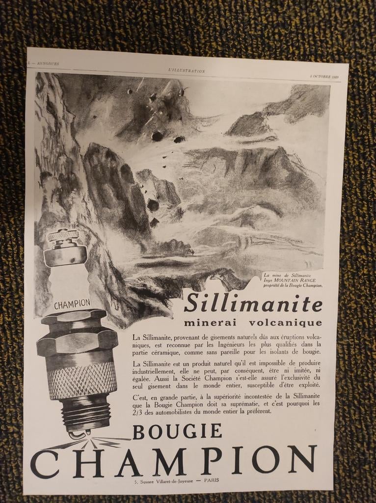 Champion bougie advertentie uit 1929, Verzamelen, Ophalen of Verzenden, Gebruikt, Overige typen