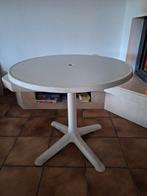 2x Inklapbare tuintafels - wit, rond, Ophalen of Verzenden, Gebruikt, Rond, Plastic