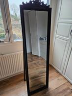 Elegante zwarte spiegel met sierlijke lijst, Ophalen, Gebruikt, 150 tot 200 cm, Rechthoekig
