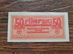 Biljet 50 Reichspfennig Duitse Wehrmacht Tweede Wereldoorlog, Ophalen of Verzenden, Duitsland, Overige typen