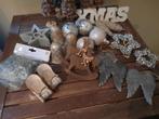 Kerstdecoratie kerstballen sterren kerstboompjes zilver hout, Diversen, Kerst, Ophalen, Gebruikt