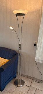 Staande lamp met extra leeslamp, Huis en Inrichting, Lampen | Vloerlampen, Ophalen, Gebruikt, Glas, 150 tot 200 cm