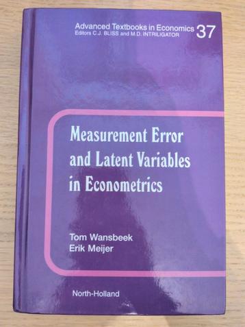 Measurement error and latent variables in ectrics - Wansbeek beschikbaar voor biedingen