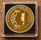 Penning - Willem Alexander 50 Jr - Erelid Olympisch Comite, Postzegels en Munten, Penningen en Medailles, Ophalen of Verzenden