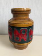 West Germany jaren 70 Vaas 108-20 vintage oker rood lava, Gebruikt, Overige kleuren, Aardewerk of Porselein, Ophalen of Verzenden