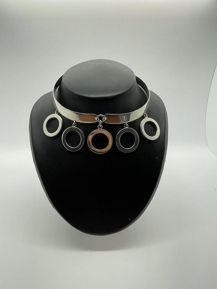 B50 Prachtige zilveren choker designed Puig Doria Spanje, Sieraden, Tassen en Uiterlijk, Antieke sieraden, Ketting, Zilver, Ophalen of Verzenden