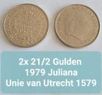 2x 2,5 Gulden Juliana 1979 
Unie van Utrecht 1579, Ophalen of Verzenden, Overige landen