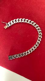 Zware 925 zilver schakelarmband 21 cm 1 cm breed bakslot, Ophalen of Verzenden, Gebruikt, Zilver