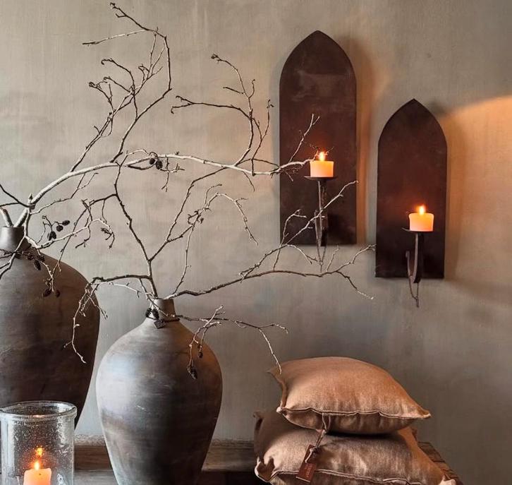 Wandkandelaar Aura Peeperkorn, Huis en Inrichting, Woonaccessoires | Kandelaars en Kaarsen, Nieuw, Minder dan 25 cm, Hout, Ophalen of Verzenden