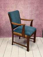 Stoel blauwe ribstof, Huis en Inrichting, Fauteuils, Ophalen, 75 tot 100 cm, Zo goed als nieuw, Stof