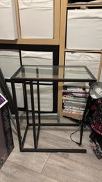 Bijzettafeltje, Huis en Inrichting, Minder dan 55 cm, Gebruikt, Glas, Rechthoekig