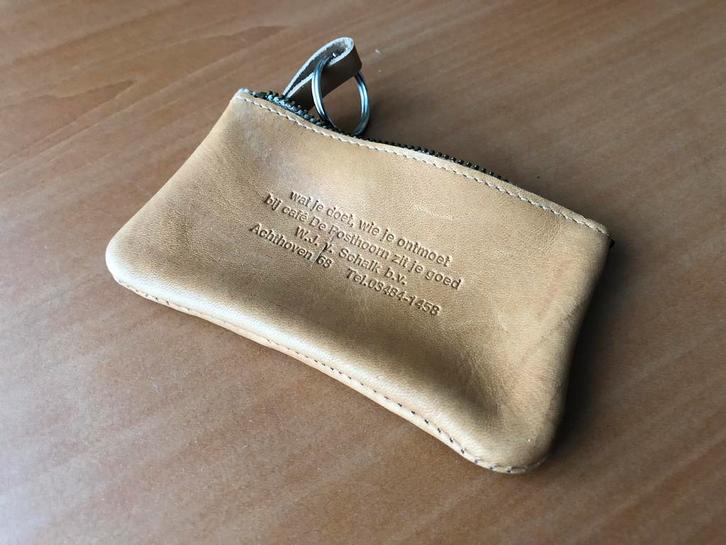 Leren portemonnee Café De Posthoorn Van Schaik Achthoven, Sieraden, Tassen en Uiterlijk, Portemonnees, Zo goed als nieuw, Leer