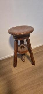 Vintage geleefde pianokruk, draaikruk, Huis en Inrichting, Ophalen of Verzenden, In hoogte verstelbaar, Gebruikt, Hout