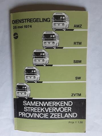 ZEELAND - SW-RTM-AMZ-ZVTM-SBM DIENSTREGELING 26 MEI 1974 beschikbaar voor biedingen