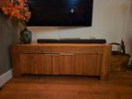 Teakhouten TV-meubel - 141x55x50cm, Ophalen, Gebruikt, 100 tot 150 cm, Teakhout