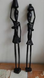 Afrikaanse Houtsnijwerken Ebbenhout - 39 & 37.5 cm, Ophalen of Verzenden