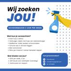 Gezocht: schoonmaker/schoonmaakster wekelijks 2 uur, Vacatures, Vacatures | Schoonmaak en Facilitaire diensten, Starter, Overige vormen