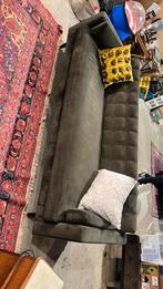 Velvelt groen bank, Huis en Inrichting, Banken | Sofa's en Chaises Longues, Driepersoons, 75 tot 100 cm, Ophalen of Verzenden