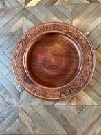 Vintage  Houten Bord met Snijwerk - 30cm, Ophalen of Verzenden