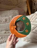 Houten ronde vintage spiegel maan en sterren (groen), Ophalen of Verzenden