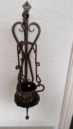 brocante metalen wanddecoratie windlichthanger, Antiek en Kunst, Ophalen of Verzenden