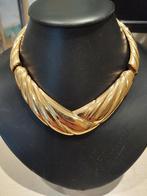 Antieke Monet choker ketting goudkleurige gewaagde dikke, Verzenden, Overige materialen, Ketting, Verguld