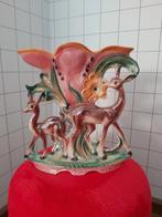Brocante vintage hertjes vaas, Overige kleuren, Ophalen of Verzenden, Minder dan 50 cm, Glas