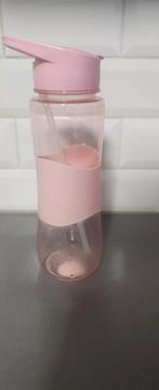 Roze Drinkfles met Rietje, Huis en Inrichting, Keuken | Tupperware, Ophalen of Verzenden, Gebruikt, Rood, Beker of Kan
