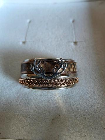 Zilver/rosé IXXXI ring mt 18,5. H10 beschikbaar voor biedingen