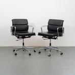 8 Vitra Eames Ea217 bureaustoel Soft Pad Zwart leer, Ergonomisch, Bureaustoel, Zo goed als nieuw, Zwart