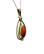 Theodor Klotz Design Antiek Gouden Bloedkoraal Hanger, Overige voorstellingen, -, -, Ophalen of Verzenden