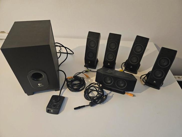 Logitech X-540 5.1 Speakerset voor PC, Audio, Tv en Foto, Home Cinema-sets, Gebruikt, 5.1-systeem, Overige merken, Ophalen of Verzenden